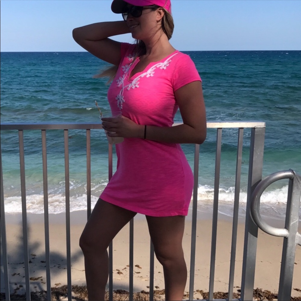 Lilly Pulitzer Brewster Neon pink dress sm coverup